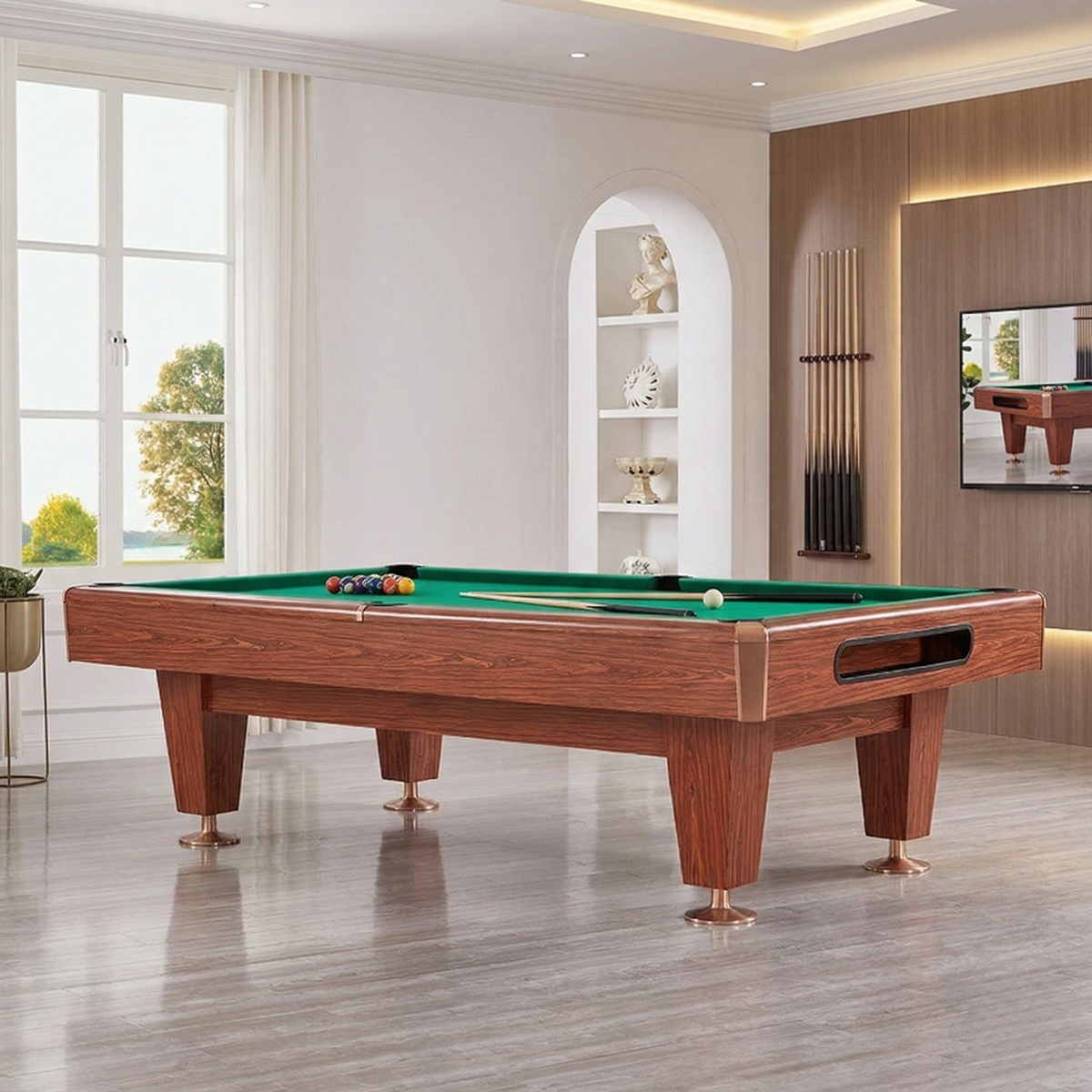 Table de billard classique haut de gamme – billard bois massif