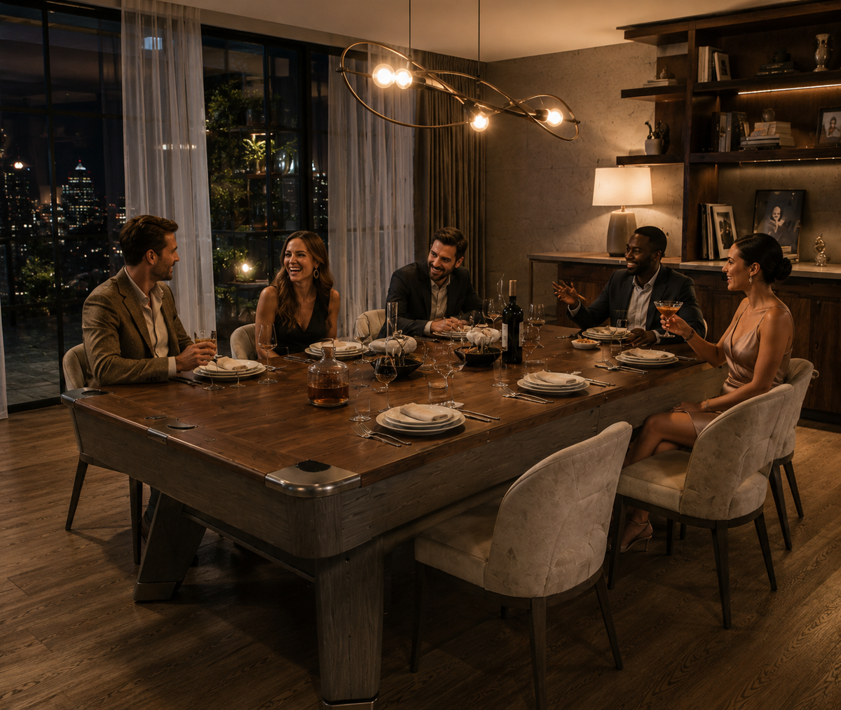 Table de billard convertible table à manger – billard design luxe