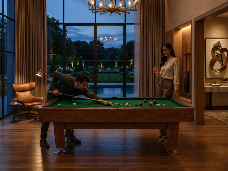 Table de billard classique haut de gamme – billard bois massif